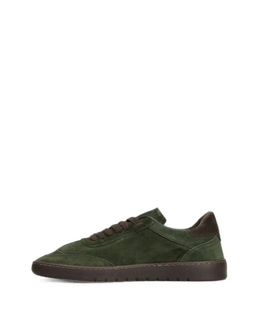 PIUMESTUDIO Green Suede-Panel Sneakers for men
