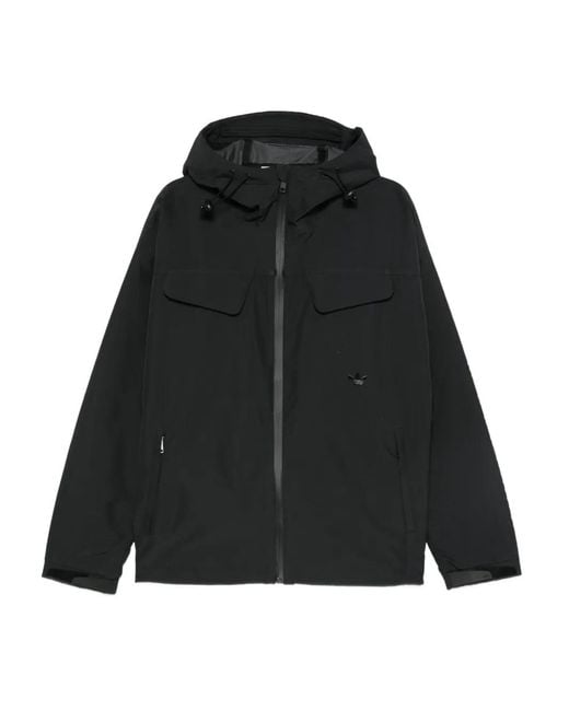 Adidas Black Hooded Pocket Jacket for men