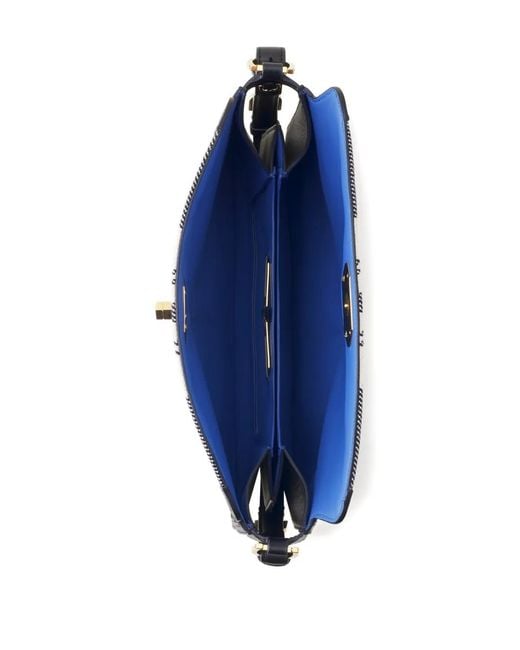 Lanvin Black Compagnon Striped Shoulder Bag