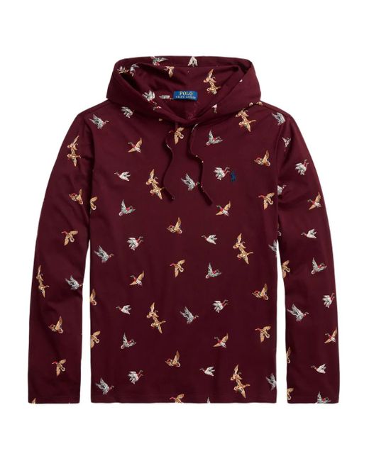 Polo Ralph Lauren Red Duck-Print Hooded T-Shirt for men