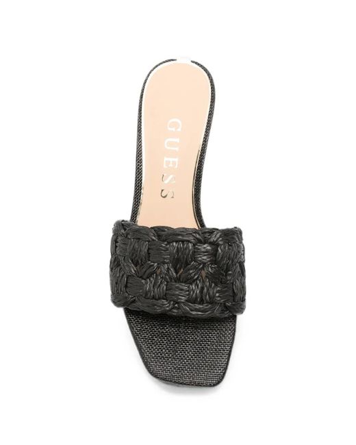 Guess Black Gewebte Sandalen Mit Eckiger Kappe