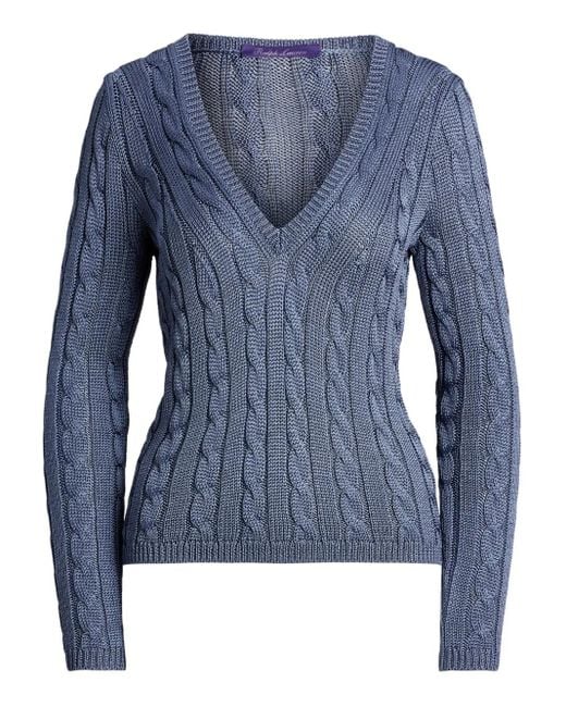 Ralph Lauren Blue Cable-Knit Jumper