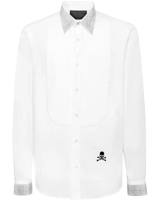 Philipp Plein White Tie Shirt for men
