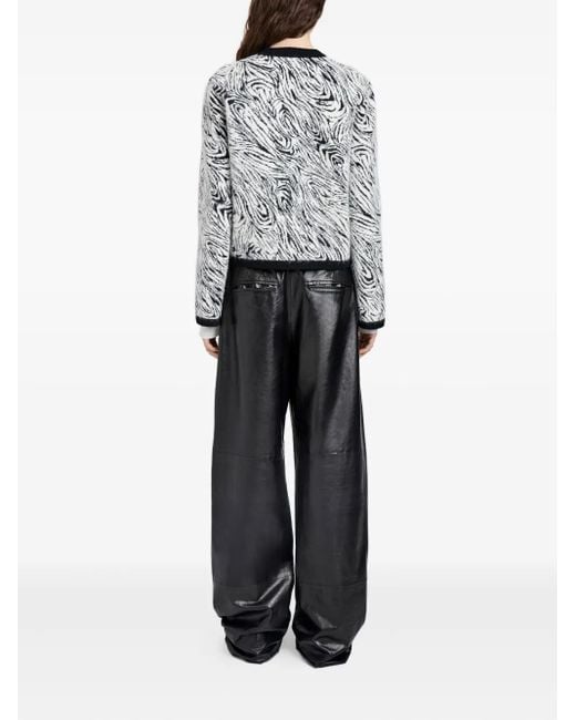 Proenza Schouler Amina ゼブラプリント カーディガン Black