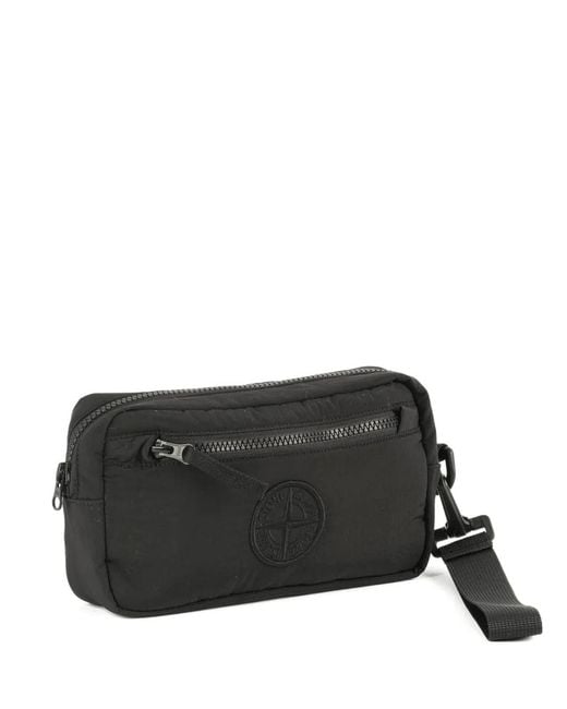 Stone Island Black Wrist-strap Clutch Bag for men