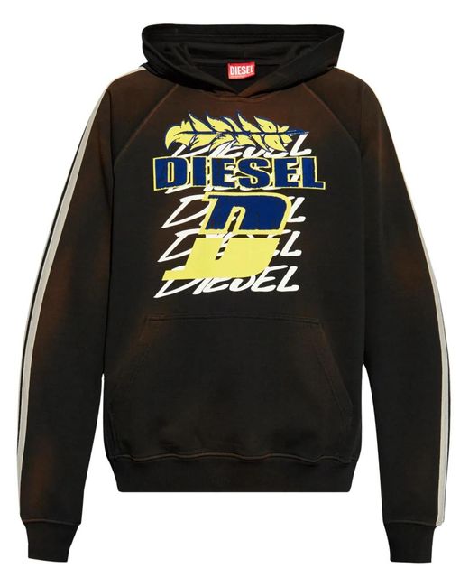 DIESEL Gray Sweatshirt -Roxt-Hood-Stripe' for men