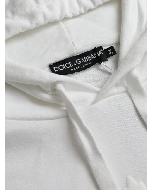 Dolce & Gabbana Gray Embossed-Logo Hoodie for men