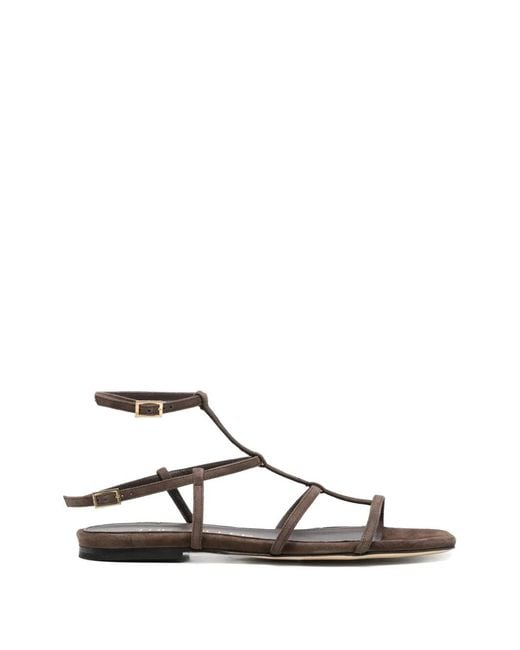 The Seller White T-Bar Suede Sandals