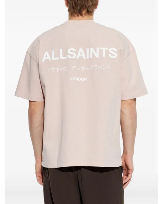 AllSaints White Chemise Underground À Logo Imprimé for men