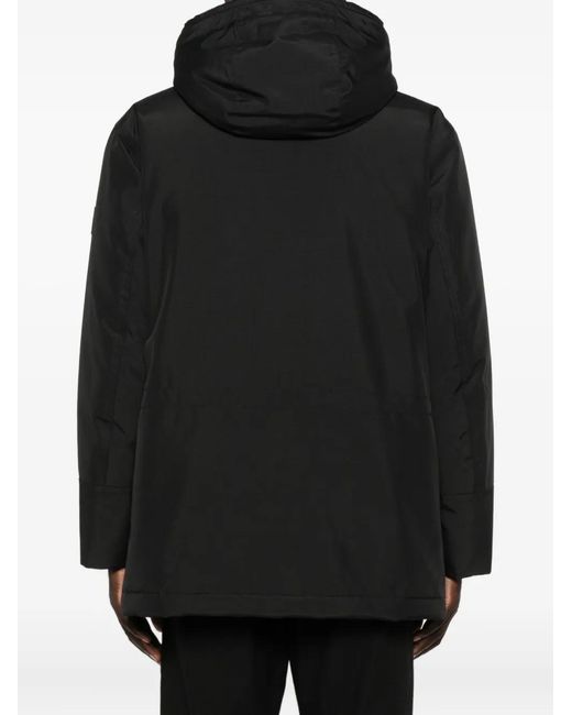 Boss Black Hooded Logo-Patch Jacket for men