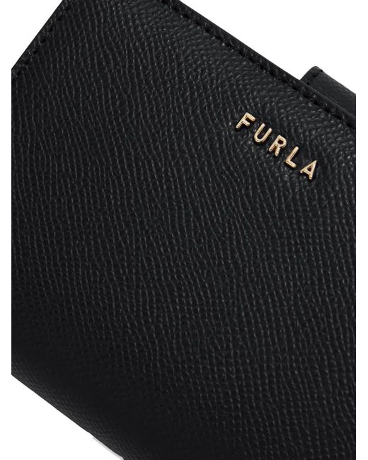 Furla Black Small Classic Compact Leather Wallet