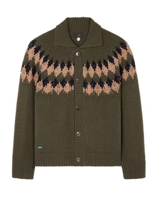 Alanui Fairisle Wollen Vest Met Patroon in het Green voor heren