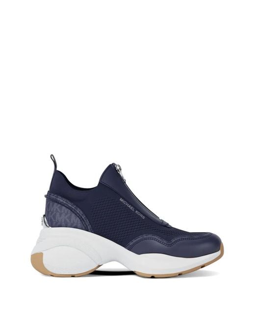 Michael Kors Blue Zuma Zip-Fastening Sneakers