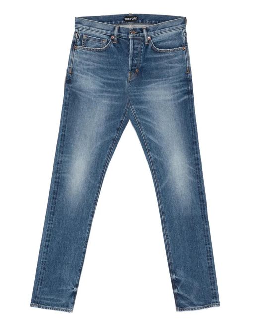Tom Ford Blue Belt-Loop Pocket Jeans for men