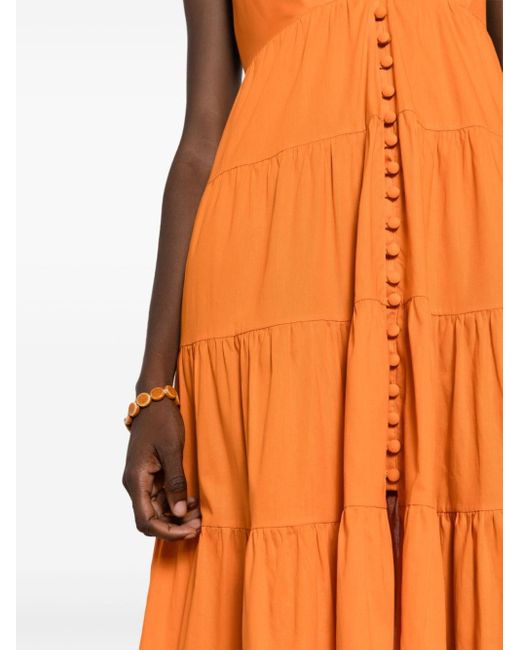 Adriana Degreas Midi-jurk Met V-hals in het Orange