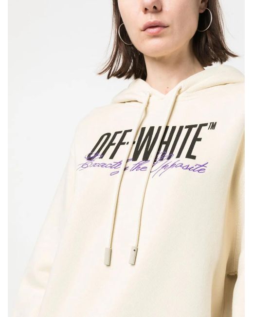 Off-White c/o Virgil Abloh White Big Logo Opposite-Print Hoodie