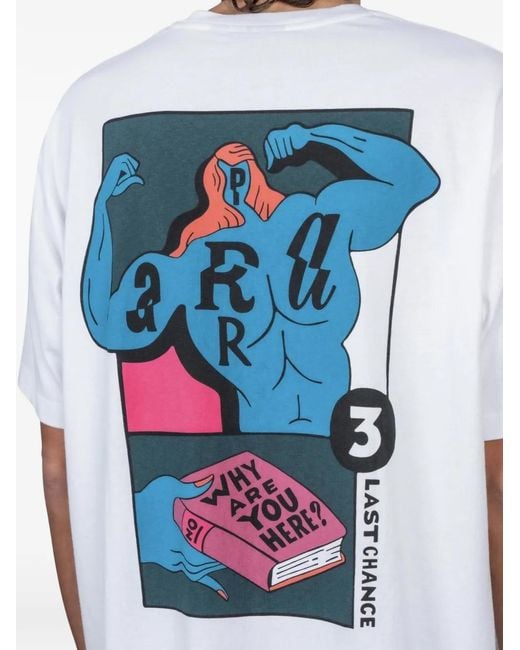 by Parra White Graphic T-Shirt for men
