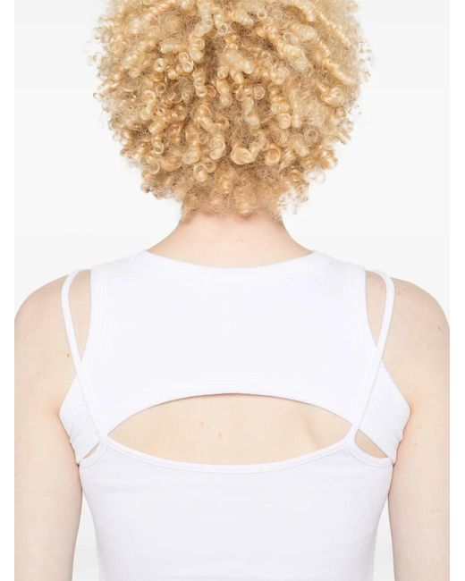 Off-White c/o Virgil Abloh White Layered-Design Ribbed Top