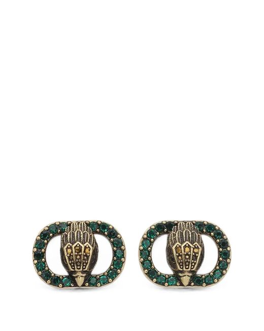 Kurt Geiger Metallic Eagle Head Crystal-Embellished Earrings