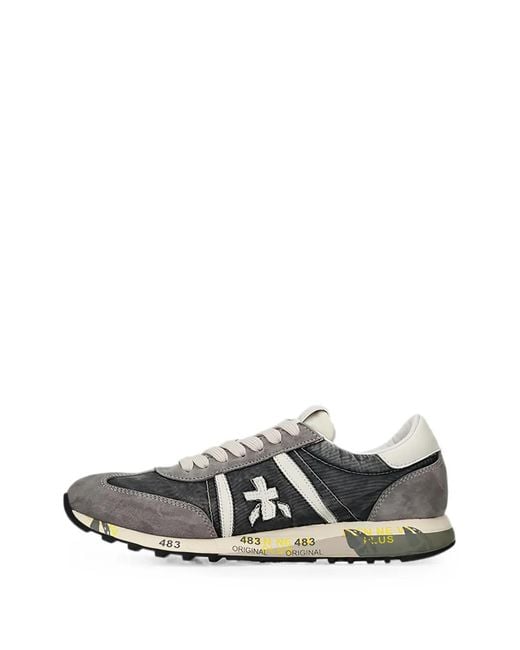 Premiata White Lucy Panelled Sneakers