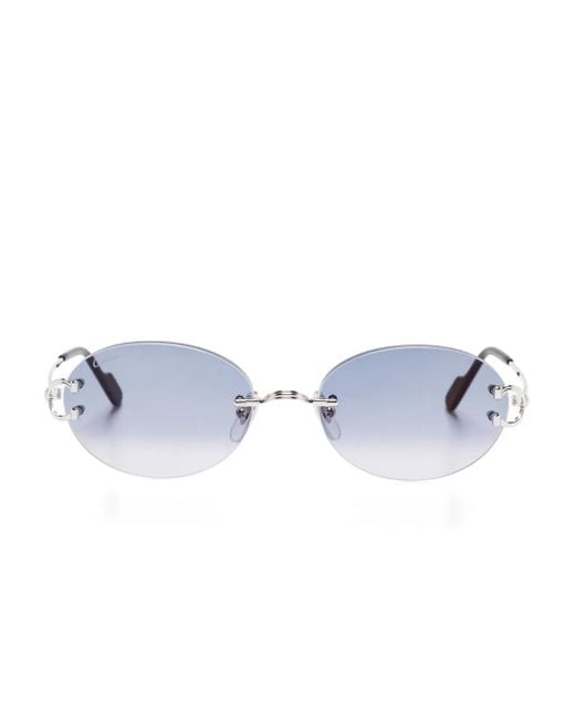 Cartier Blue Rimless Sunglasses