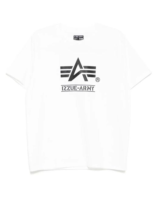 Izzue White Logo-Print T-Shirt for men