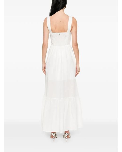 Liu Jo White Bow Ruffle Tiered Day Dress