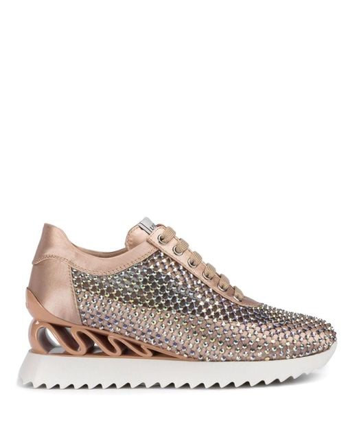 Le Silla Brown Gilda 60mm Crystal-embellished Sneakers
