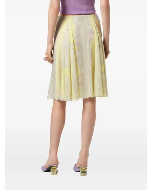 Midi Skirts Versace de color Yellow