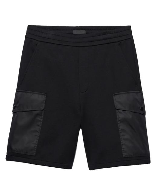 Prada Black Cotton Cargo Shorts for men