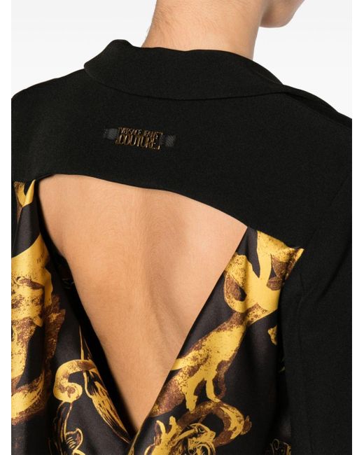 Versace Black Barrocco-print Single-breasted Blazer