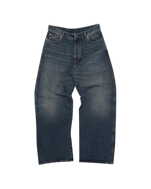 Fortela Blue Jaronlow Stone-Wash Wide-Leg Jeans