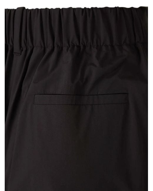 Herno Black Pleated-Design Wide-Leg Trousers