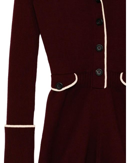 Monse Red Knitted Playsuits