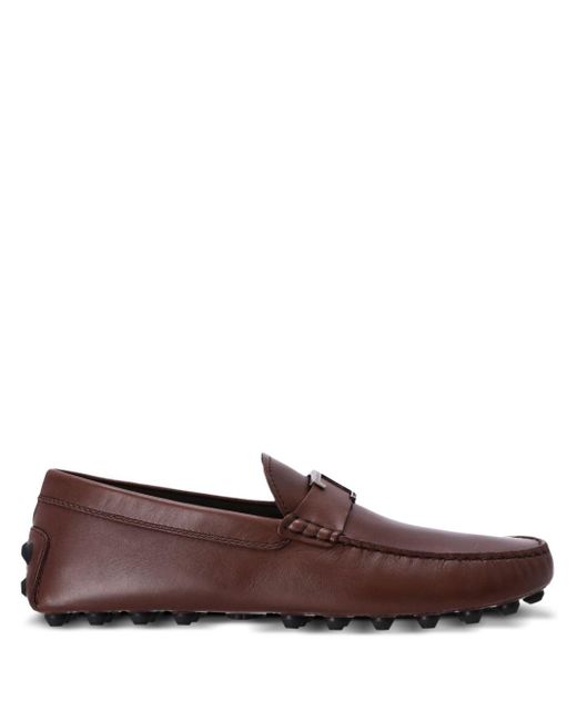 Tod's Brown Gommino Leather Loafers for men