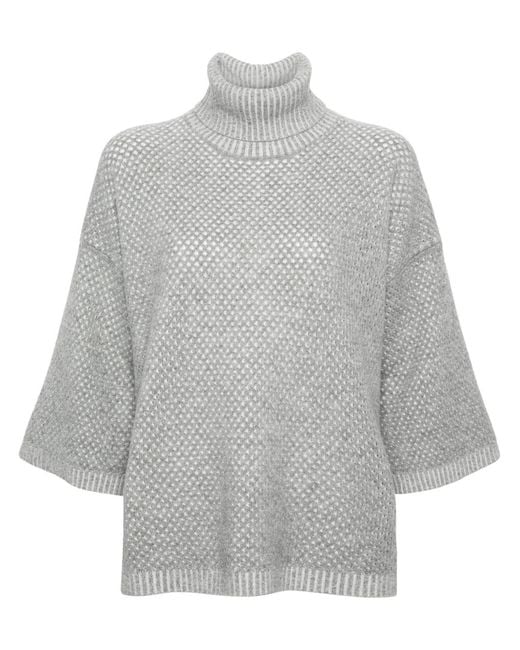Fabiana Filippi Gray Wool-Silk Blend Sweater