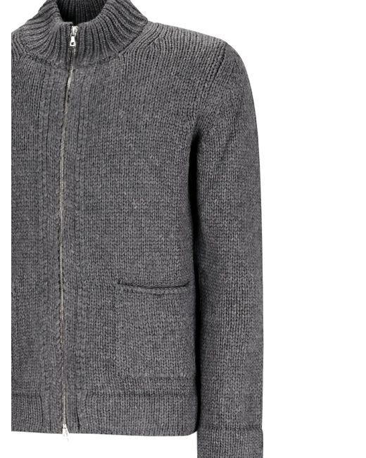 Fabrizio Del Carlo Gray Zip-Up Cardigan for men