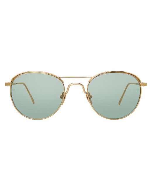 Linda Farrow Metallic 623 C6 Oval Sunglasses