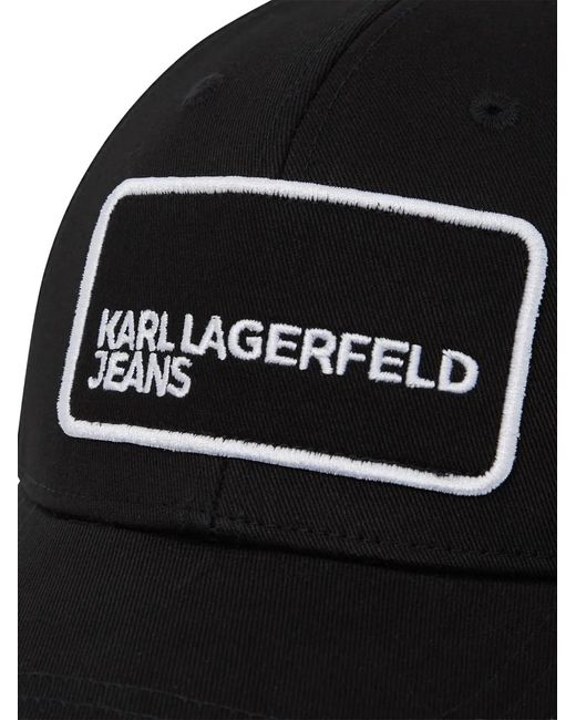 Karl Lagerfeld Black Logo Trucker Cap for men
