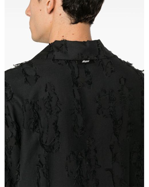 MSGM Overhemd Met Textuur in het Black voor heren