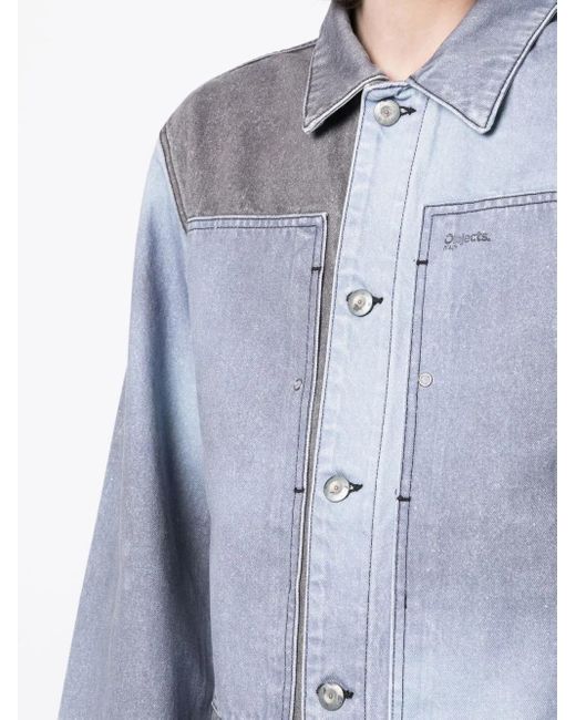 Objects IV Life Blue Two-Tone Denim Shirt Jacket for men