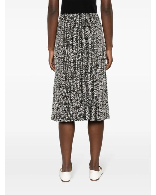 Lanvin Gray Textured-Finish Mid-Rise Skirt