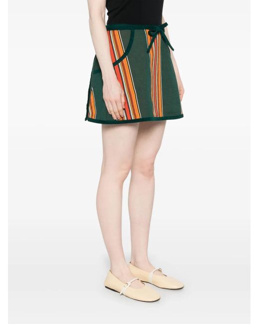 Bode Red Parakeet Mini Skirt