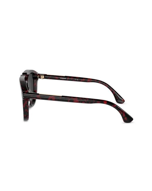 Burberry Black Tortoiseshell-Effect Round-Frame Sunglasses for men