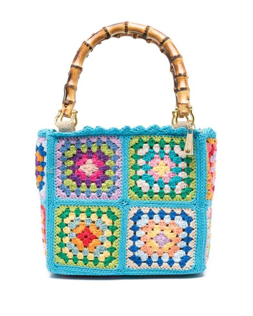 La Milanesa Blue Mini Summer Crochet Tote Bag