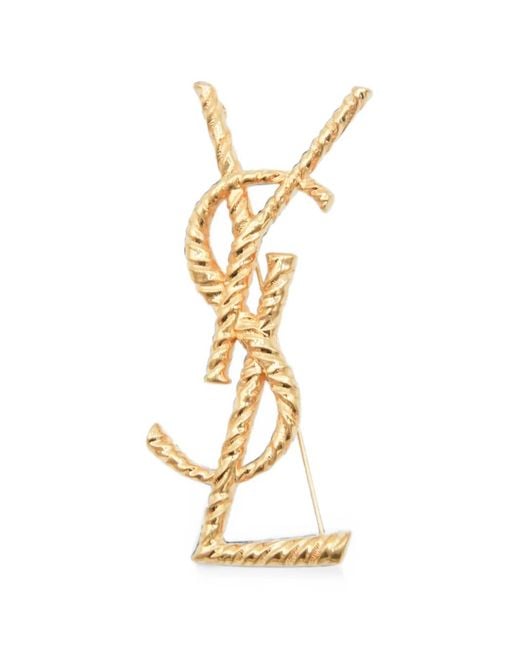 Saint Laurent Metallic Cassandre Brooch