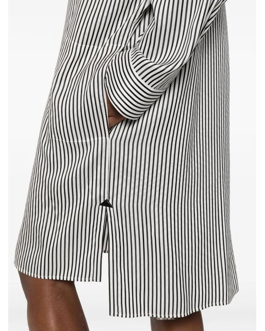 Tom Ford Gray Striped Midi Dress