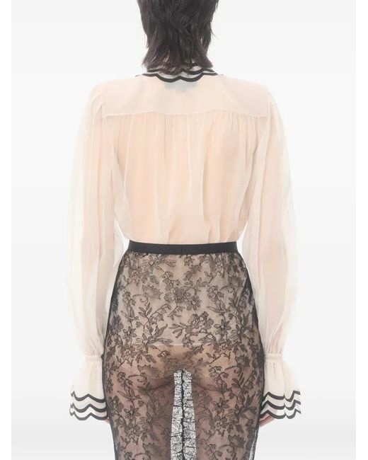 Valentino Garavani White Embroidered Organza Shirt