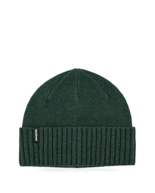 Patagonia Green Ribbed-Knit Beanie Hat for men