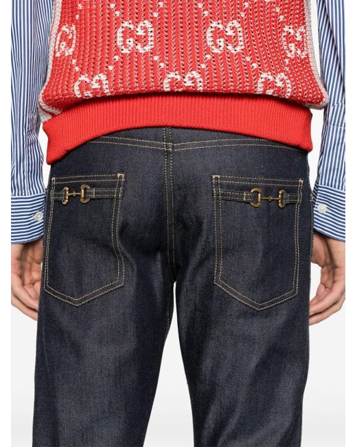 Gucci Blue Low-rise Tailored Jeans for men